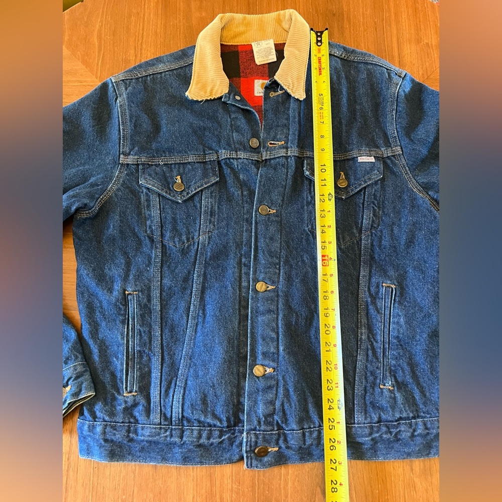 Vintage Carhartt Denim Jacket JF878 Men Buffalo Plaid Lined 100 Year USA - Picture 7 of 9